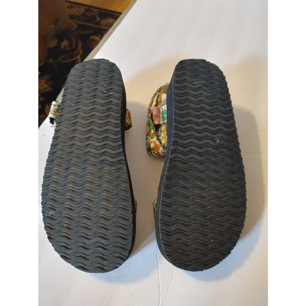 J. Crew Sandals Sporty Strap Velcro Sz 8.5 Floral - Picture 4 of 5